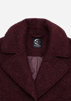 Gorgon Bouclé Oversized Coat - Red