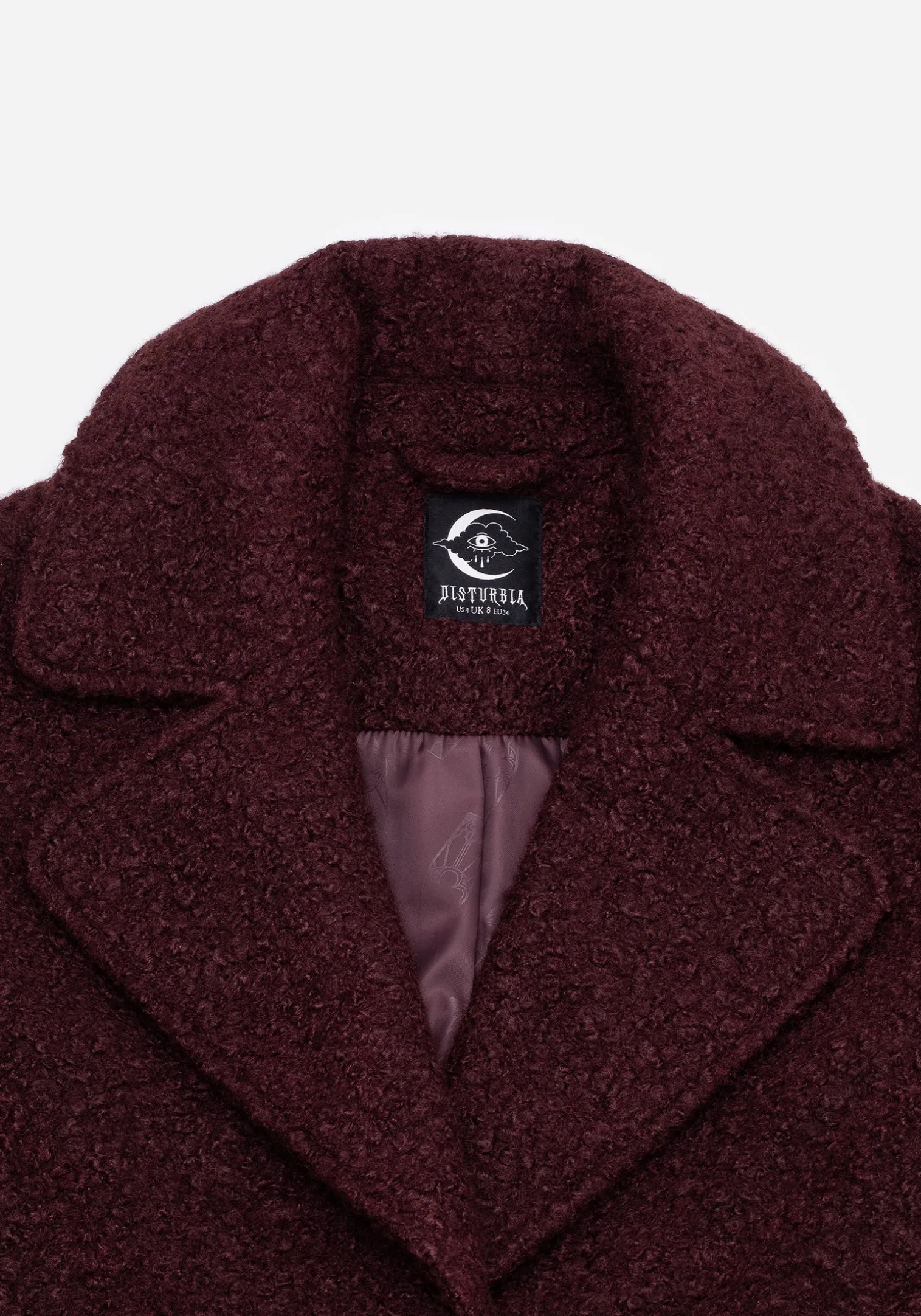 Gorgon Bouclé Oversized Coat - Red