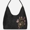 Gorgon Snake Embroidered Faux Suede Tote Bag