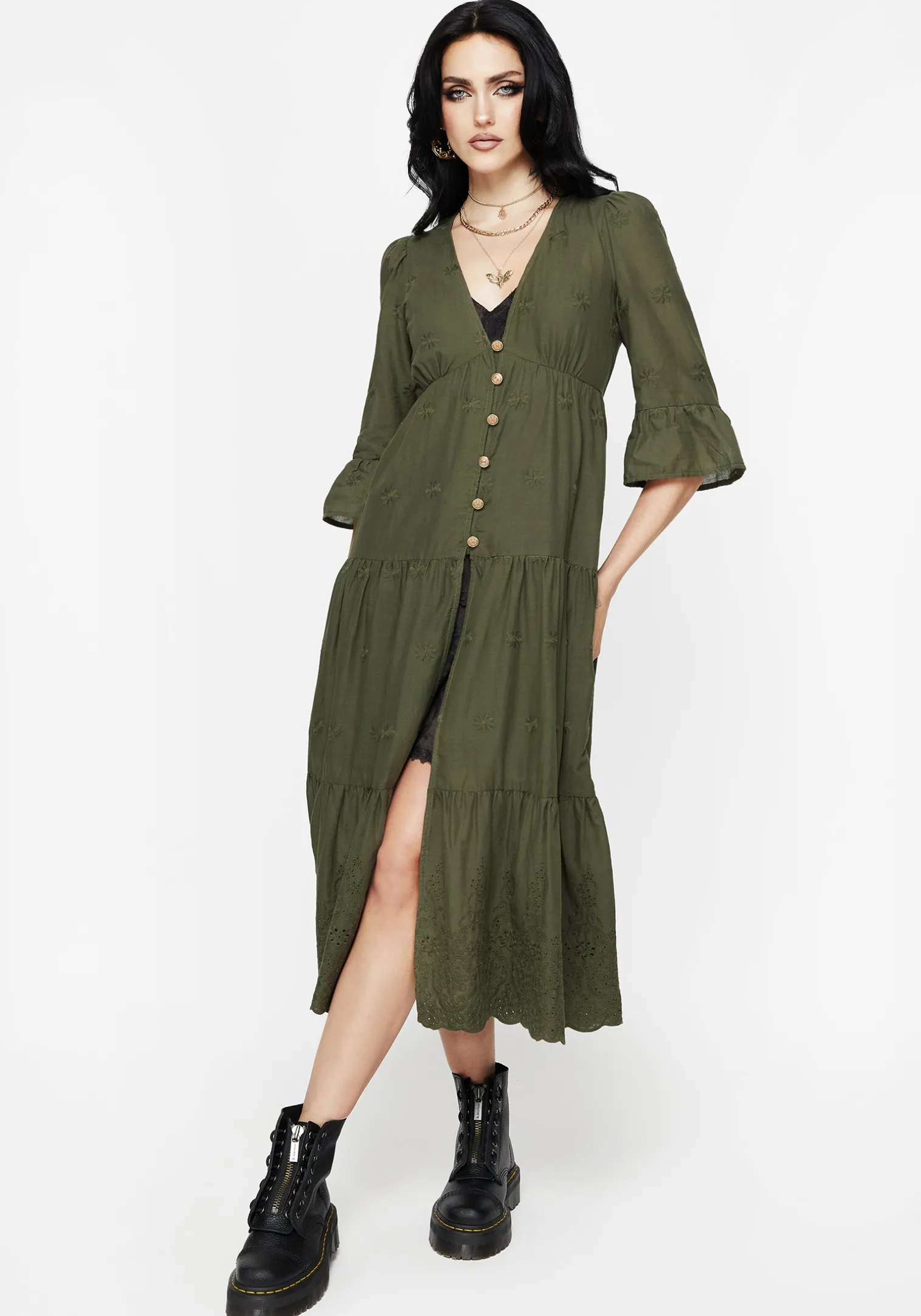 Gossamer Tiered Overdress - Green