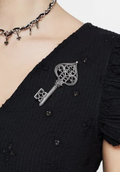 Gothic Cathedral Key Brooch