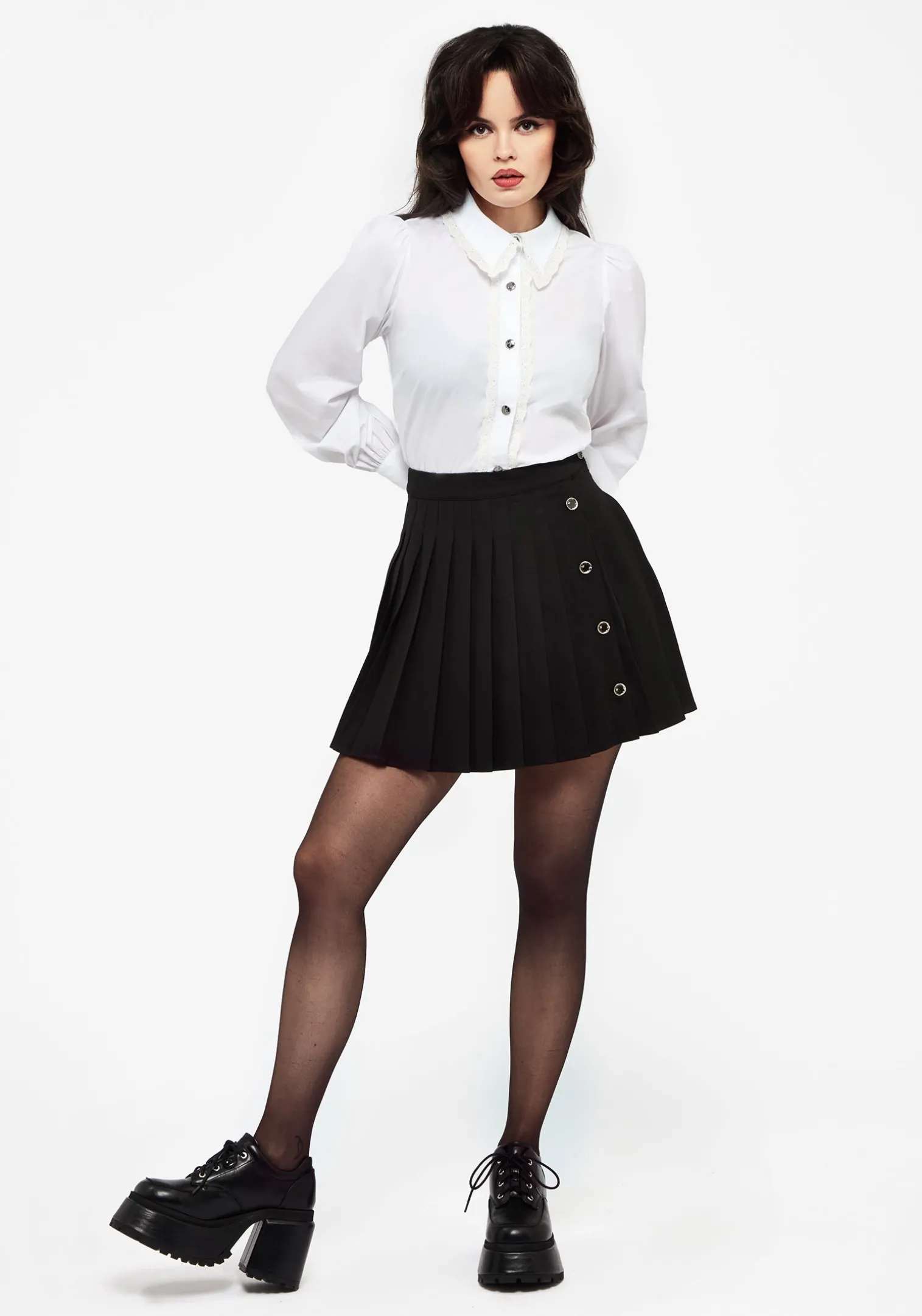 Grace Lace Trim Button Up Shirt