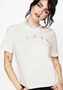 Griffinfly Cotton Embroidered Jersey Cropped T-Shirt
