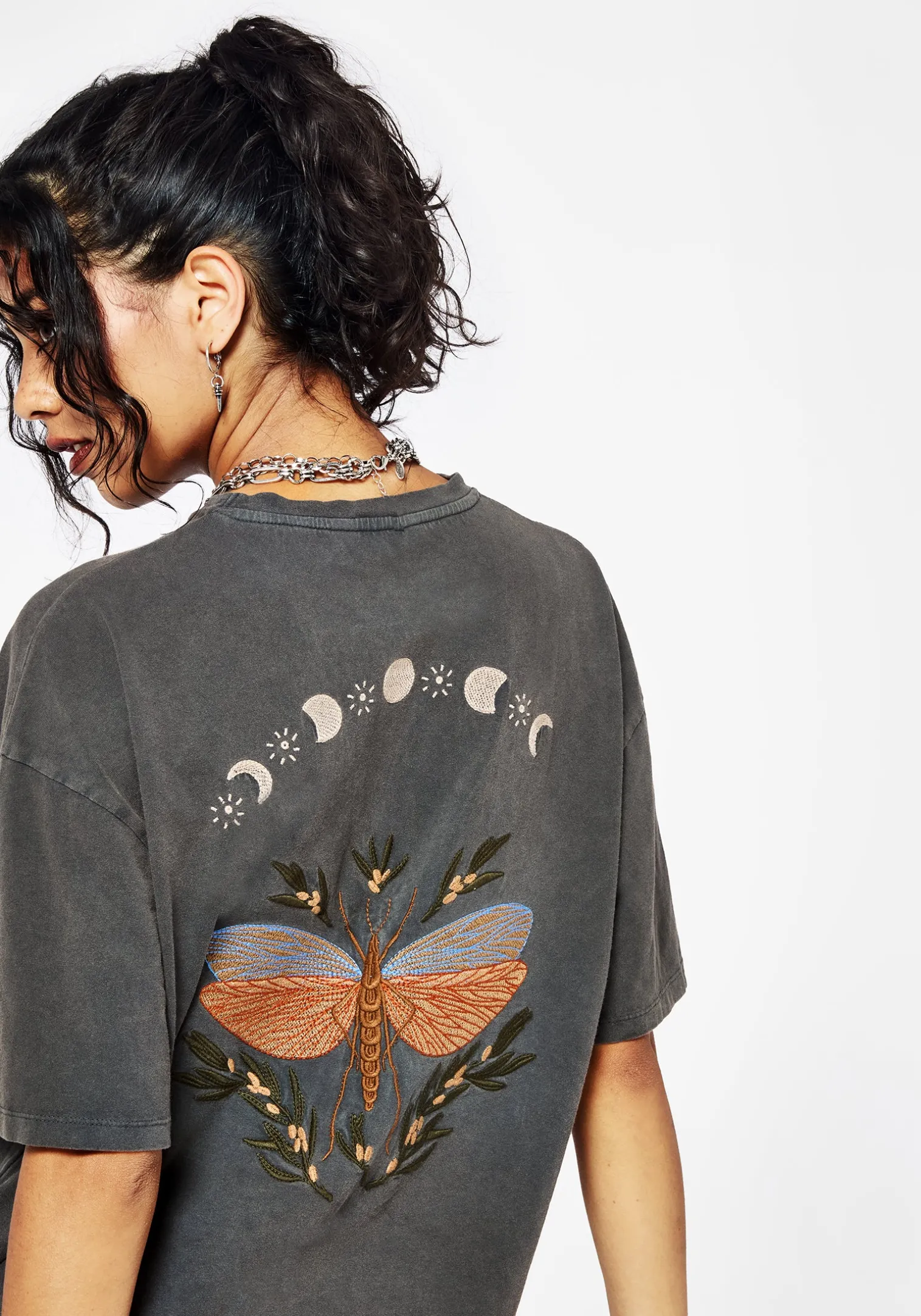 Griffinfly Cotton Embroidered Jersey Mini Tee Dress