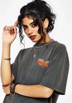Griffinfly Cotton Embroidered Jersey Mini Tee Dress