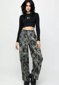 Grime Check Wide Leg Trousers