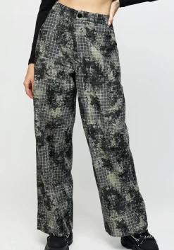 Grime Check Wide Leg Trousers