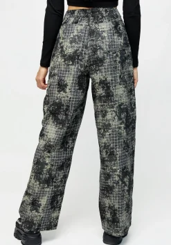 Grime Check Wide Leg Trousers