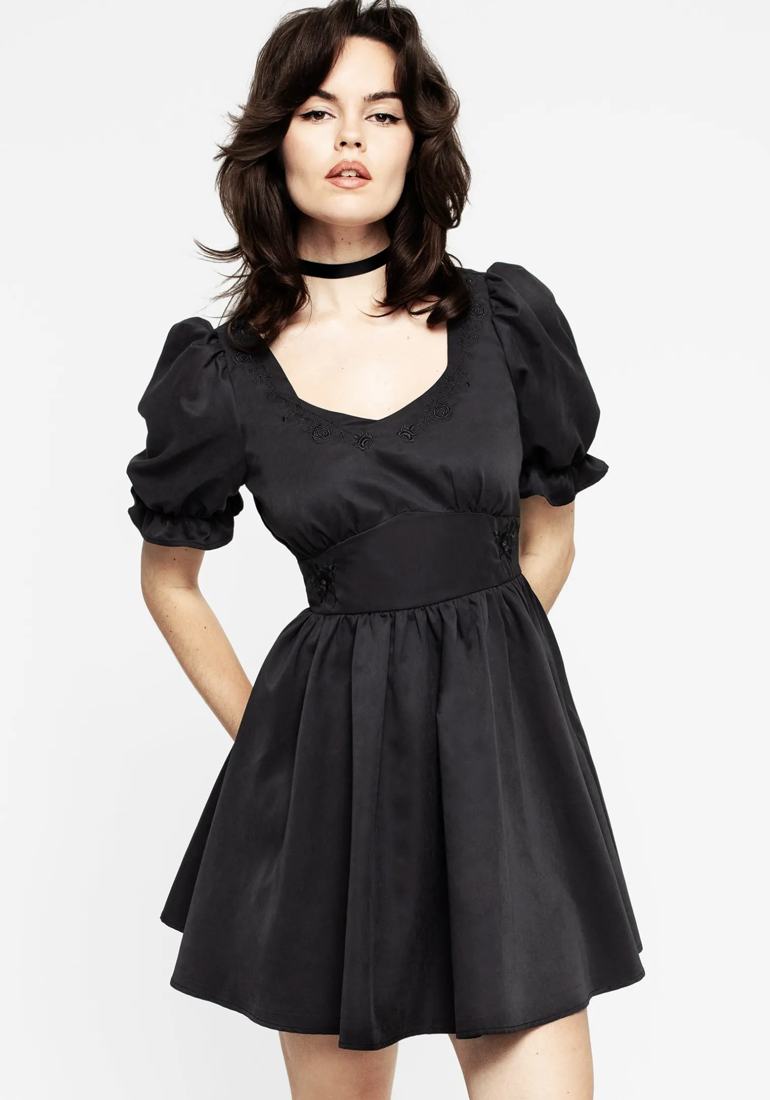 Gwendoline Embroidered Mini Dress