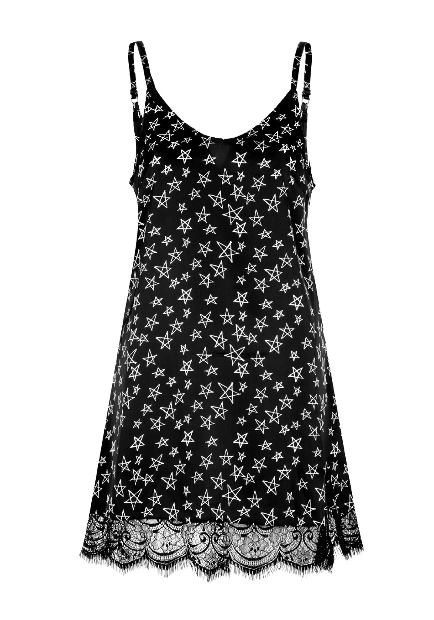 Hallow Lace Trim Slip Dress