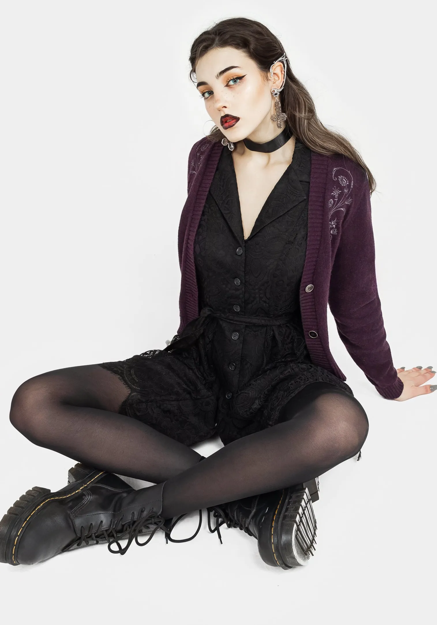 Harmonia Lace Mini Shirt Dress