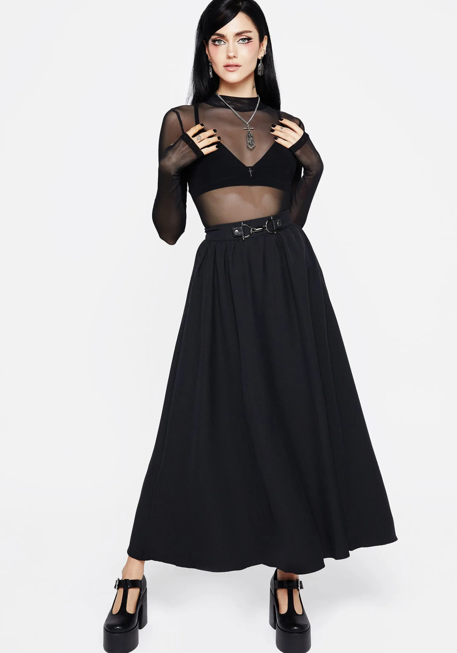 Haunted Midaxi Herringbone Skirt