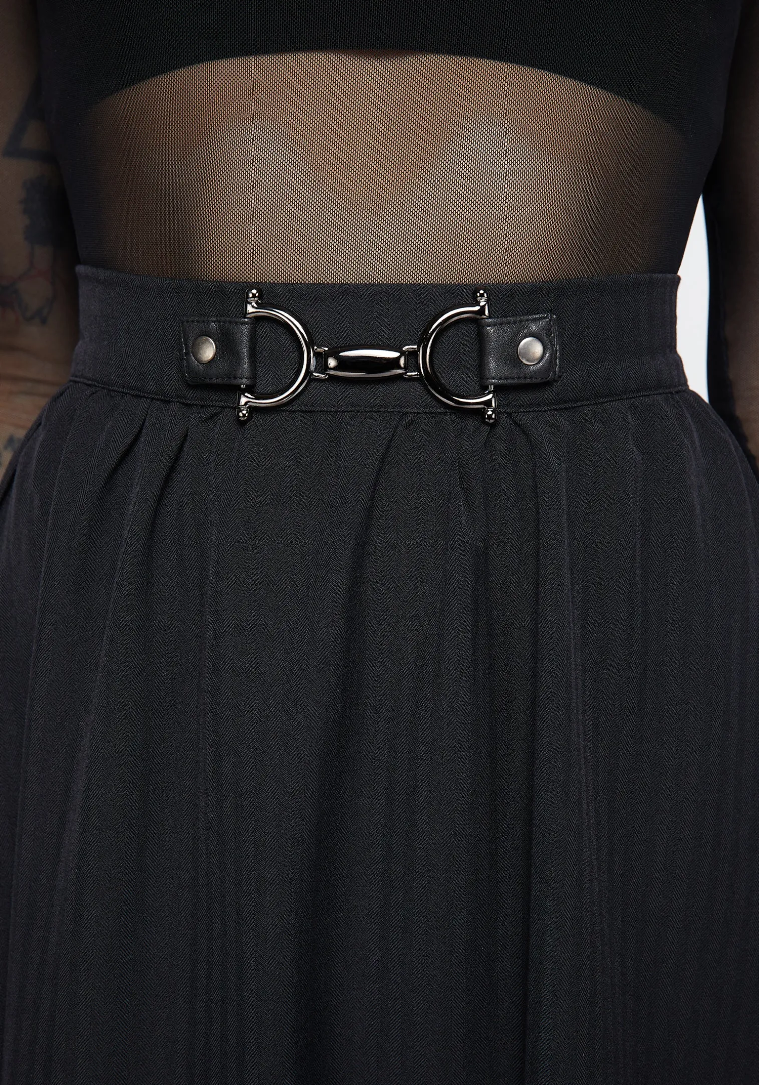 Haunted Midaxi Herringbone Skirt