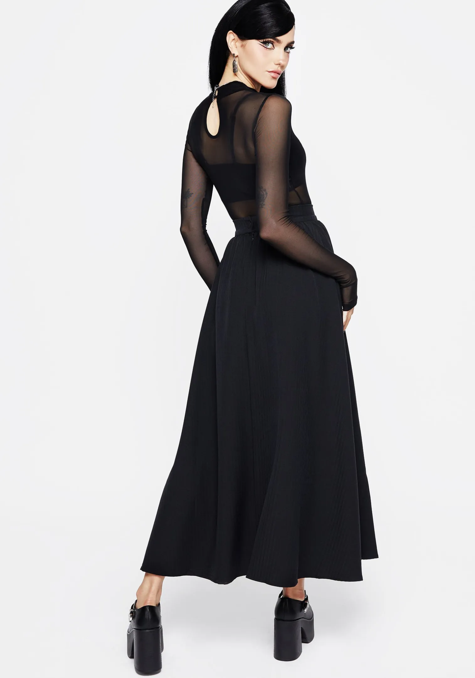 Haunted Midaxi Herringbone Skirt