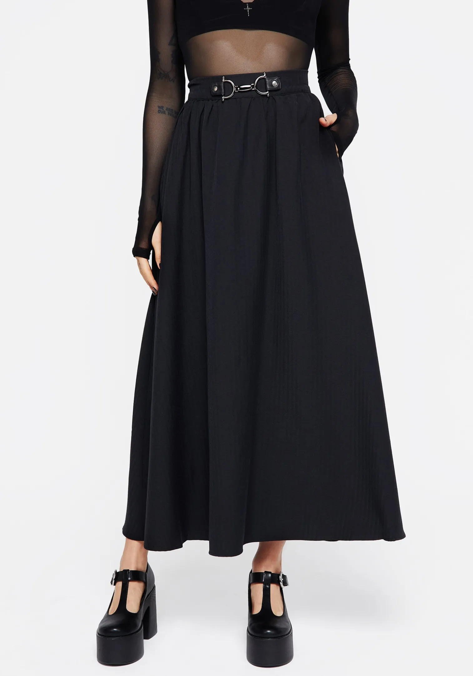 Haunted Midaxi Herringbone Skirt
