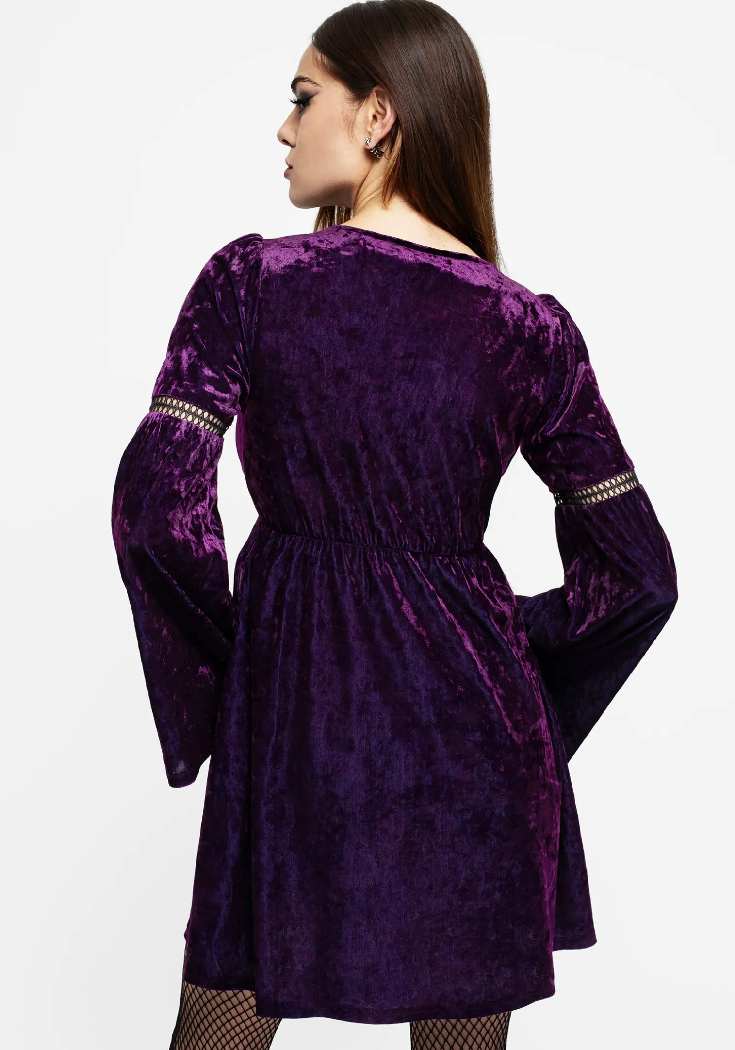 Heartache Crushed Velour Lace Mini Dress