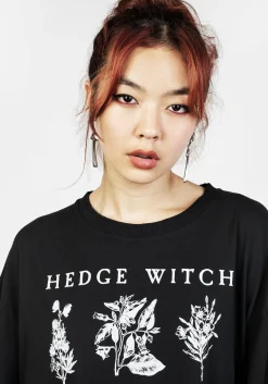 Hedgewitch Black Garment Washed Oversized Tee Dress