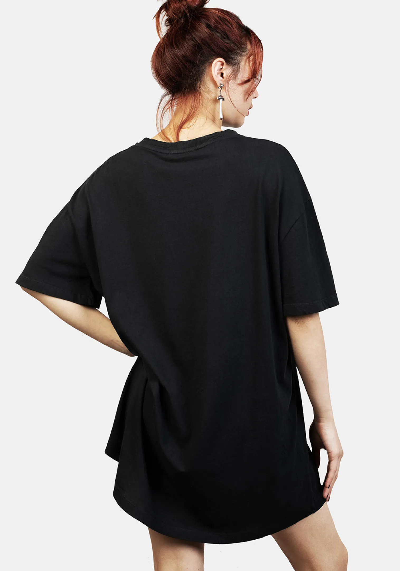 Hedgewitch Black Garment Washed Oversized Tee Dress
