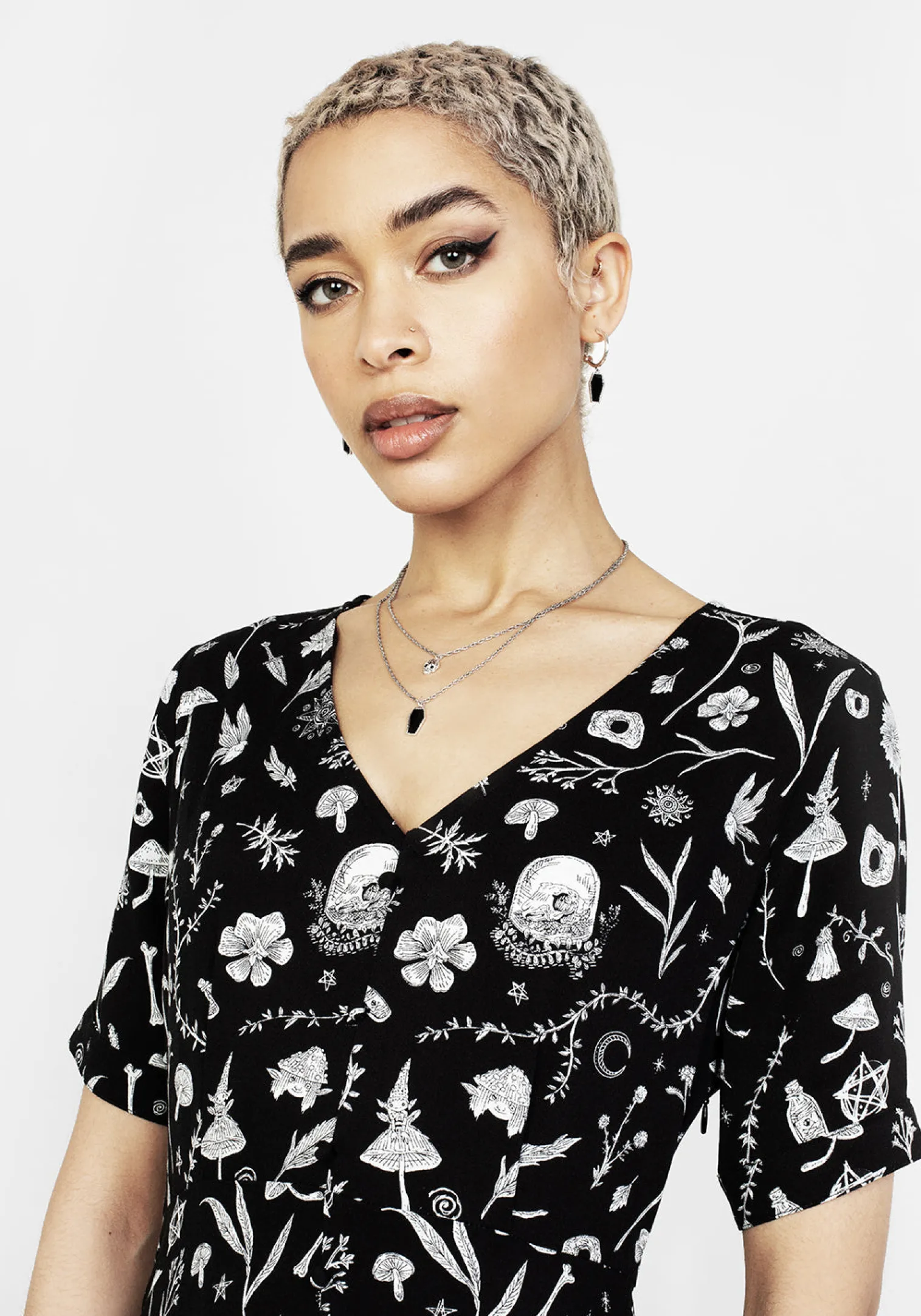 Hedgewitch V-neck Midi Dress