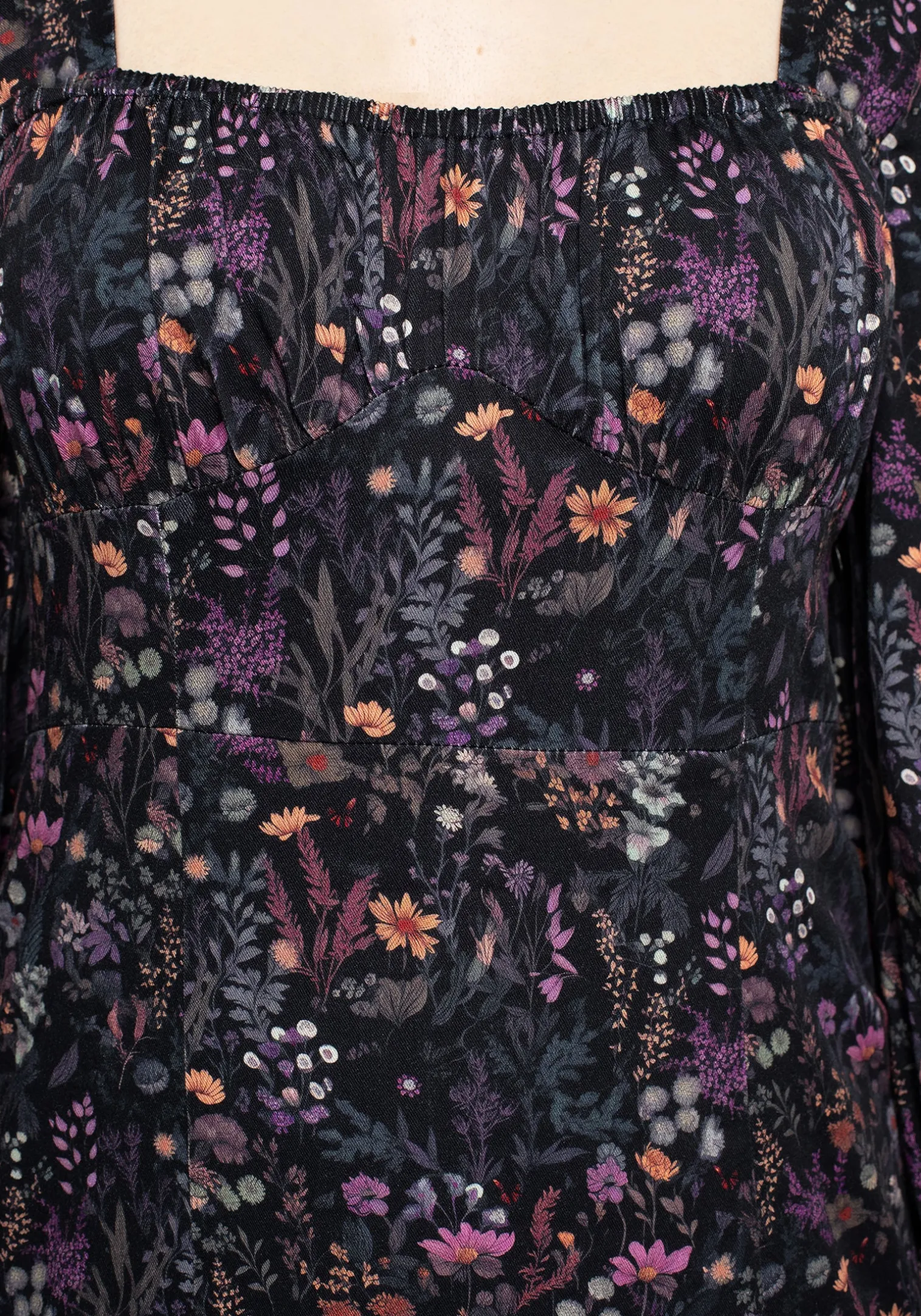 Heliotrope Floral Print Midi Dress