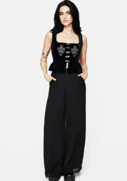 Hellebore Floral Embroidered Waistcoat Top