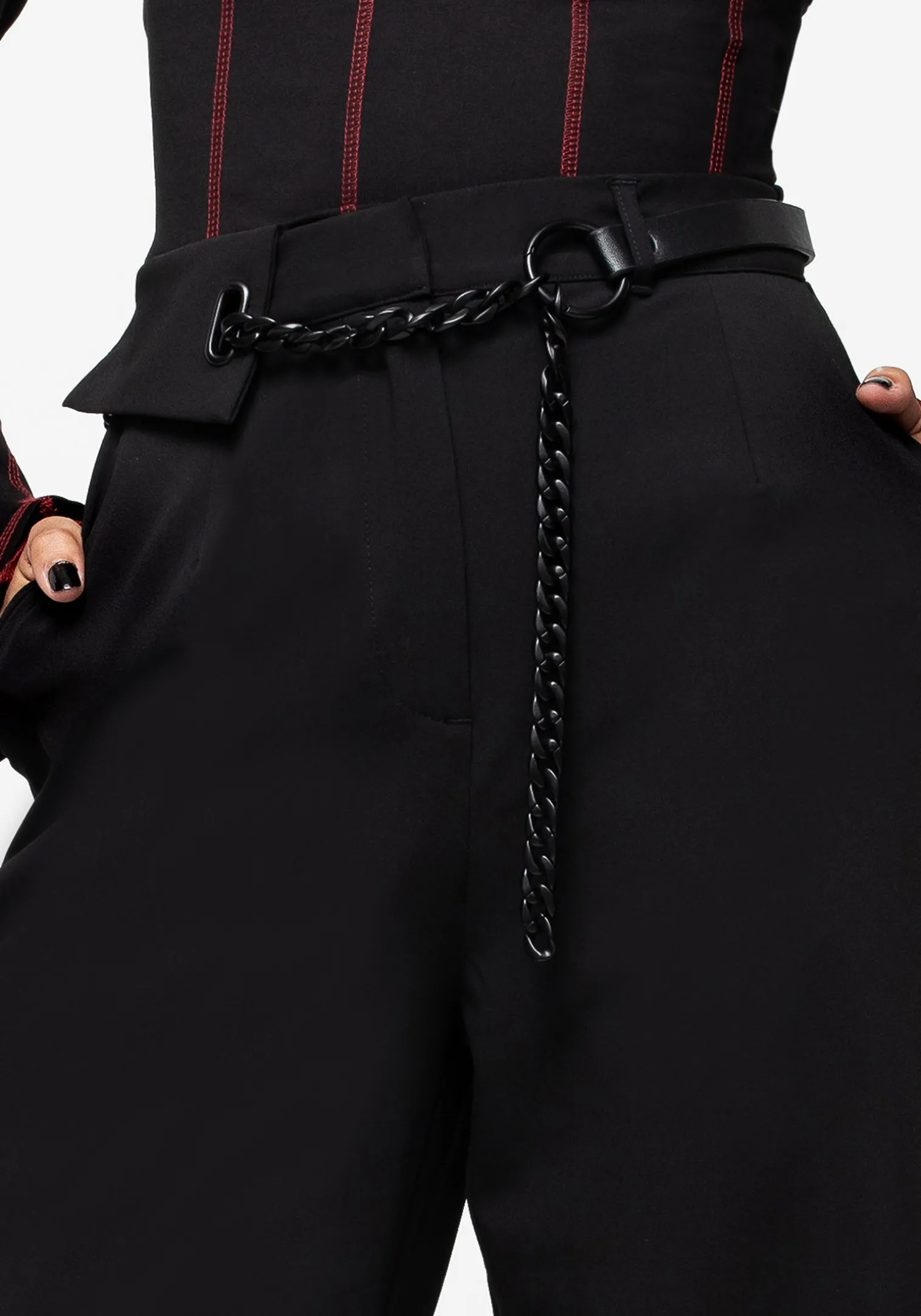 Hellion Chain Belt Wide Leg Trousers