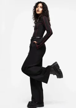 Hellion Chain Belt Wide Leg Trousers