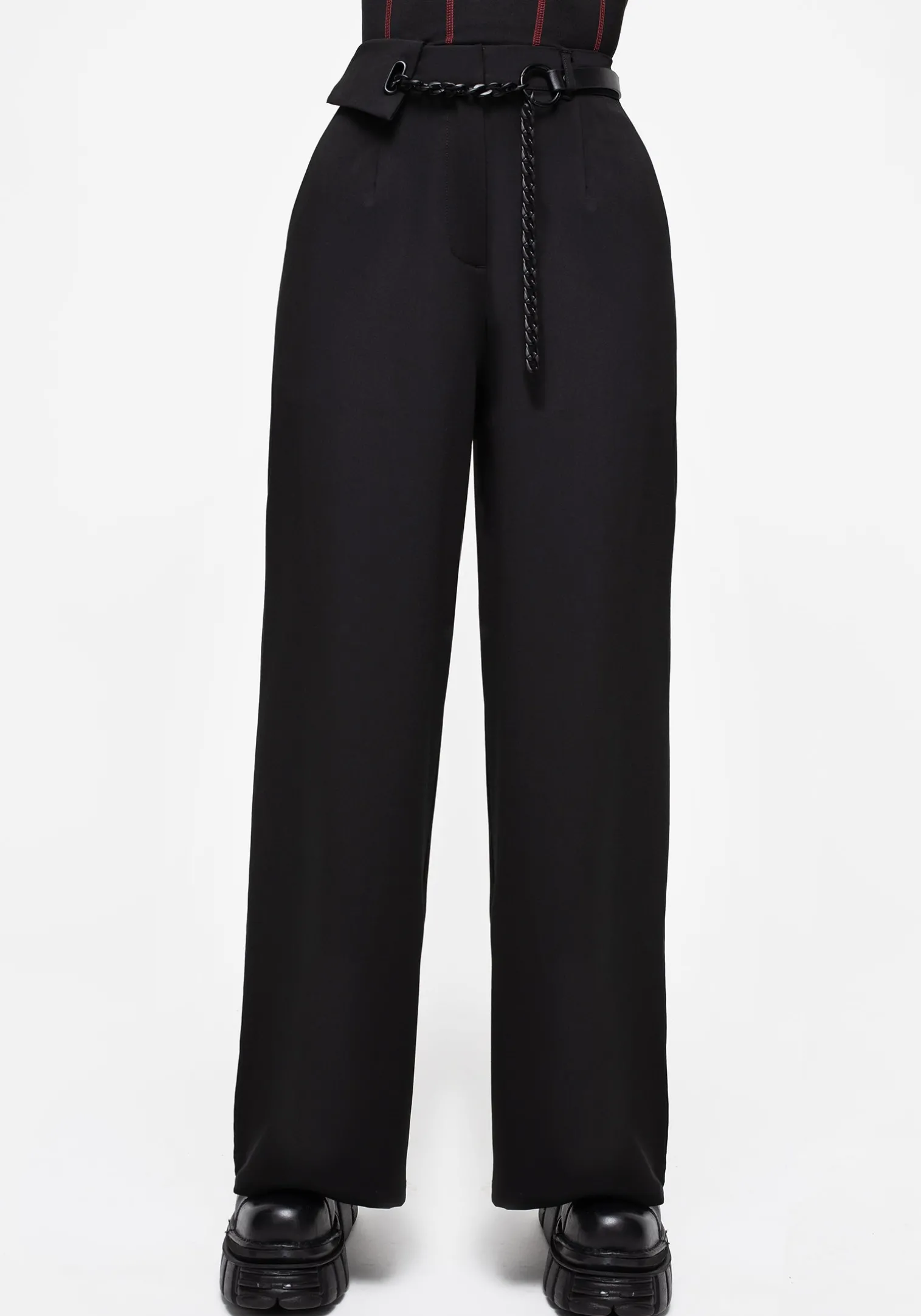 Hellion Chain Belt Wide Leg Trousers