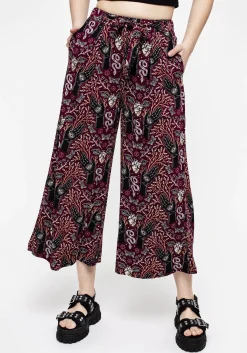 Hemlock Print Tie Waist Culottes