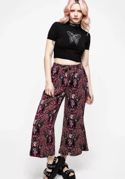Hemlock Print Tie Waist Culottes