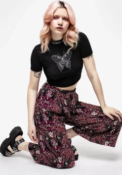 Hemlock Print Tie Waist Culottes