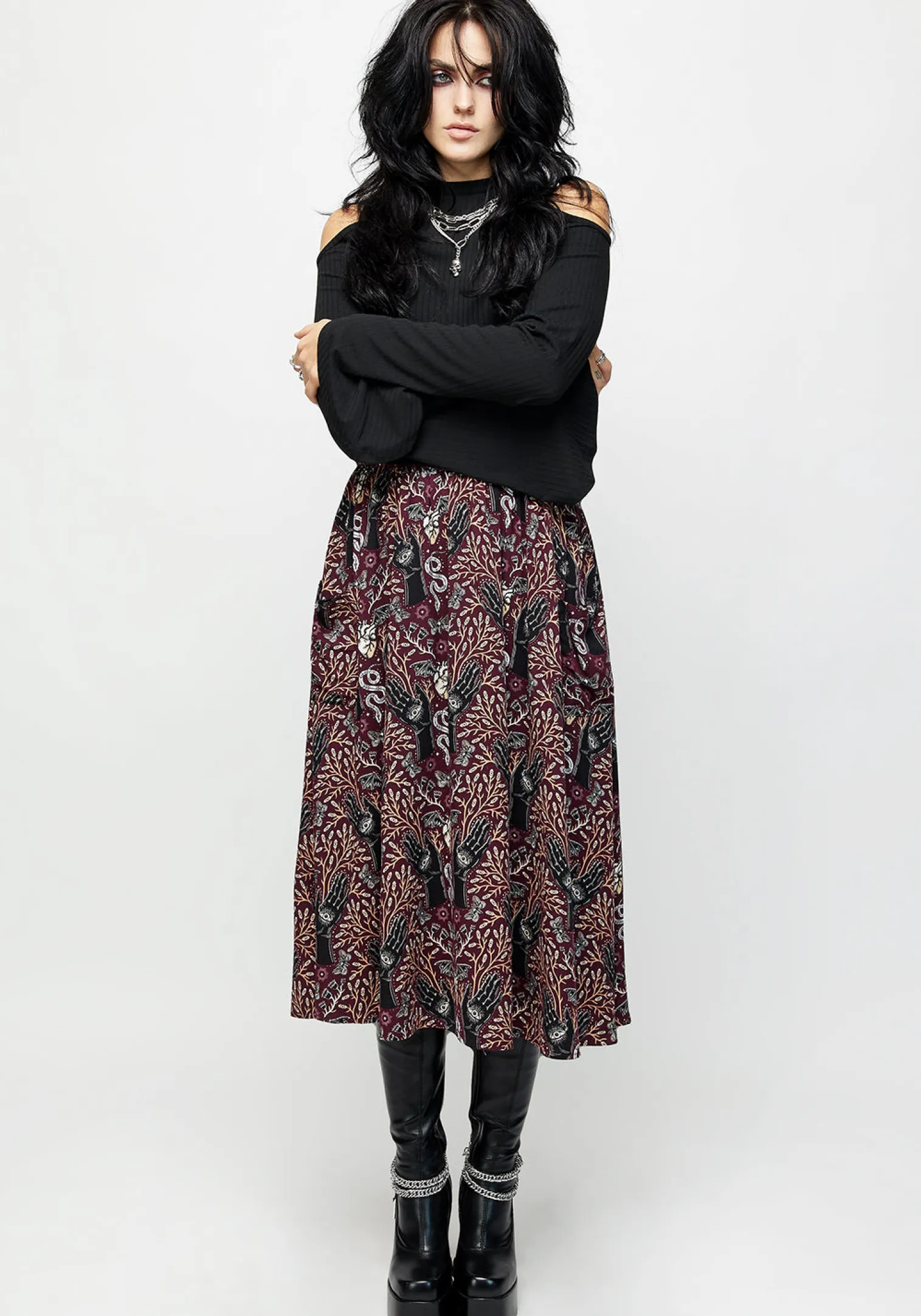 Hemlock Tie Detail Midi Skirt