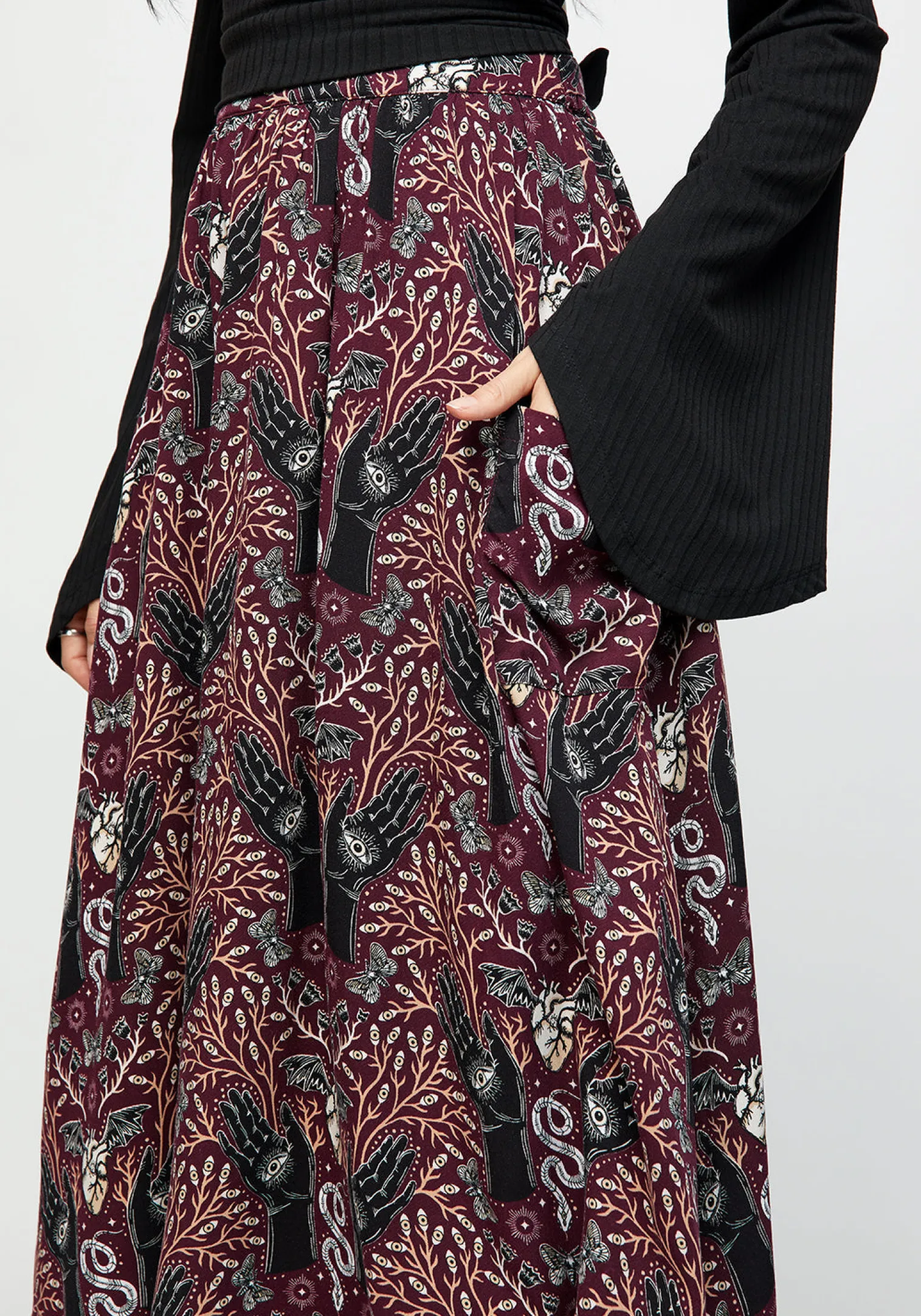 Hemlock Tie Detail Midi Skirt
