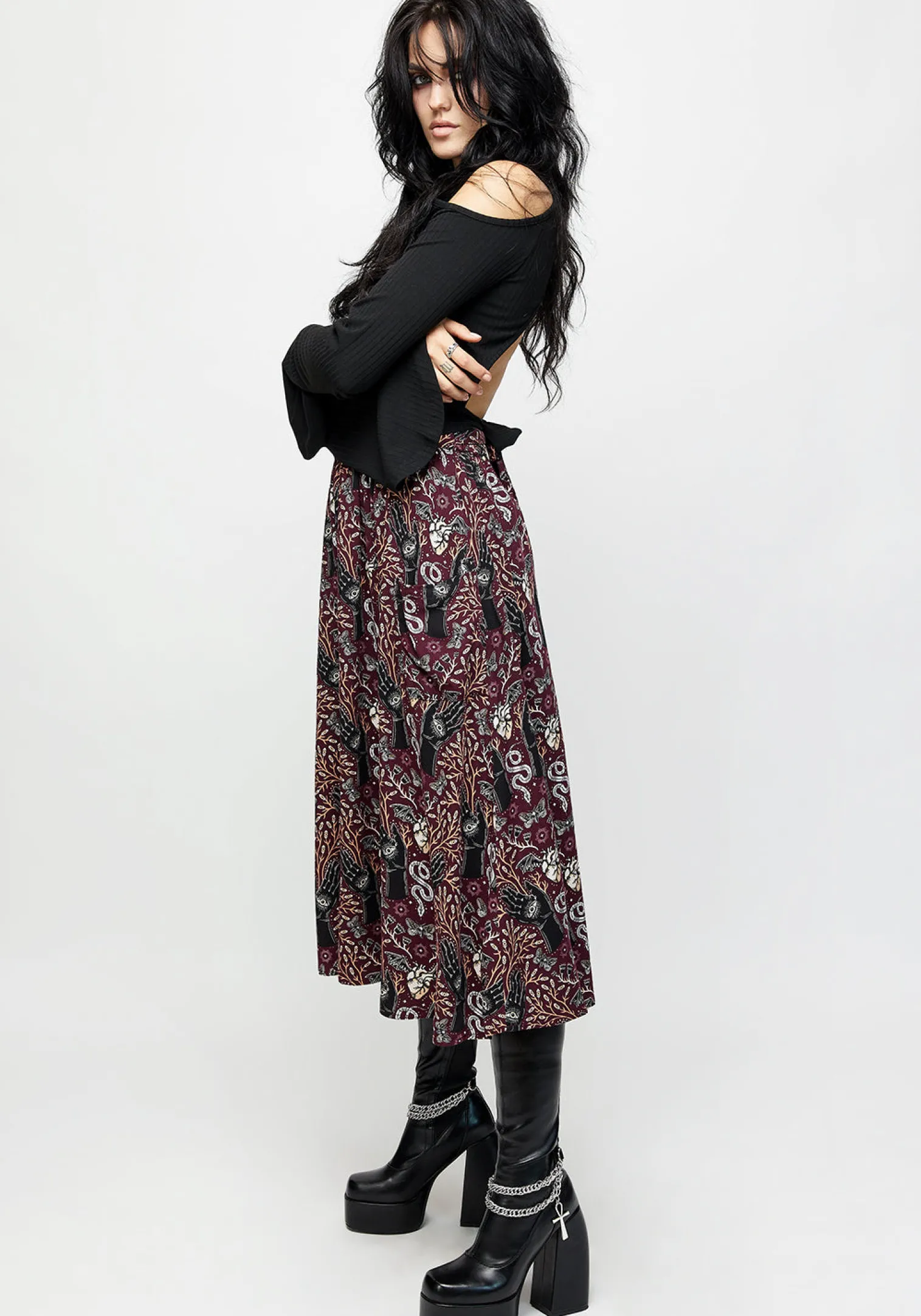 Hemlock Tie Detail Midi Skirt