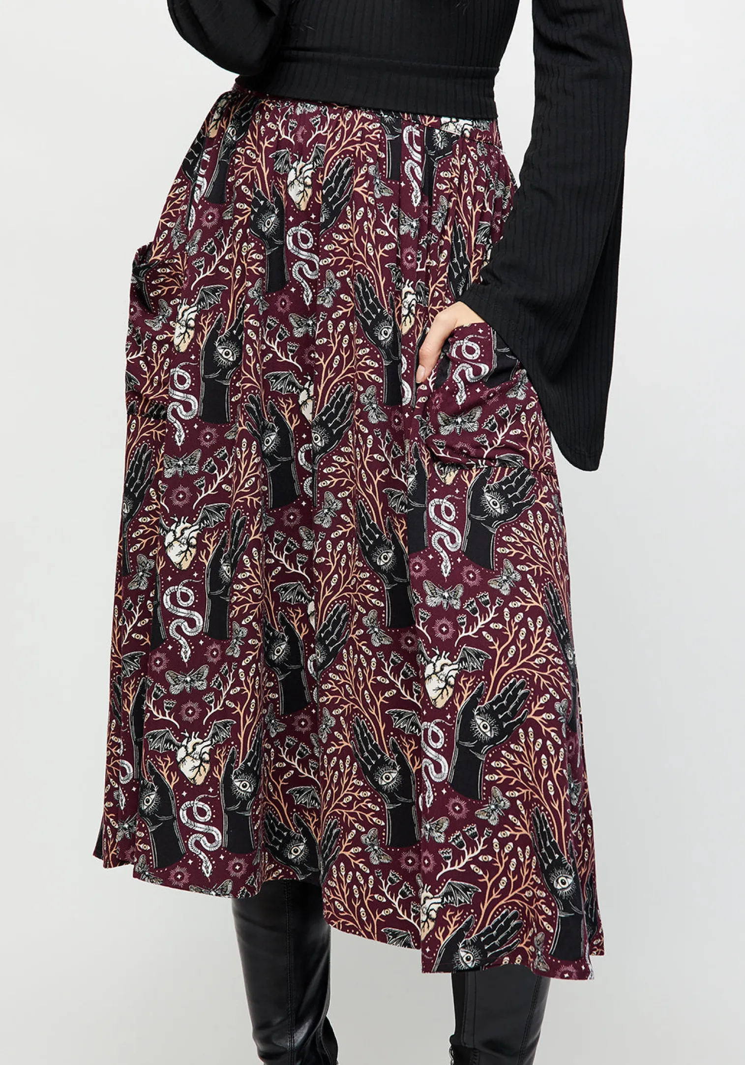 Hemlock Tie Detail Midi Skirt