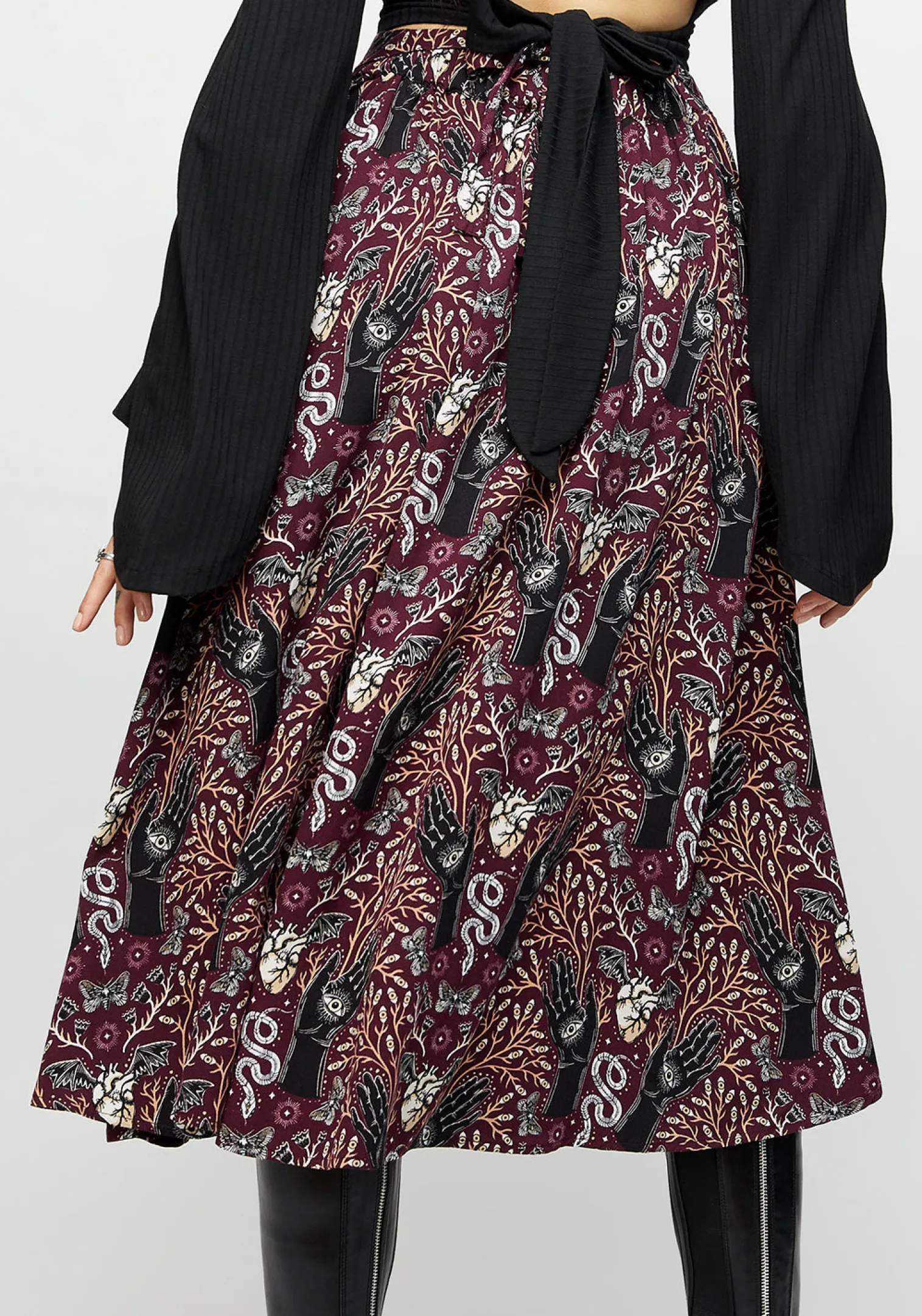 Hemlock Tie Detail Midi Skirt