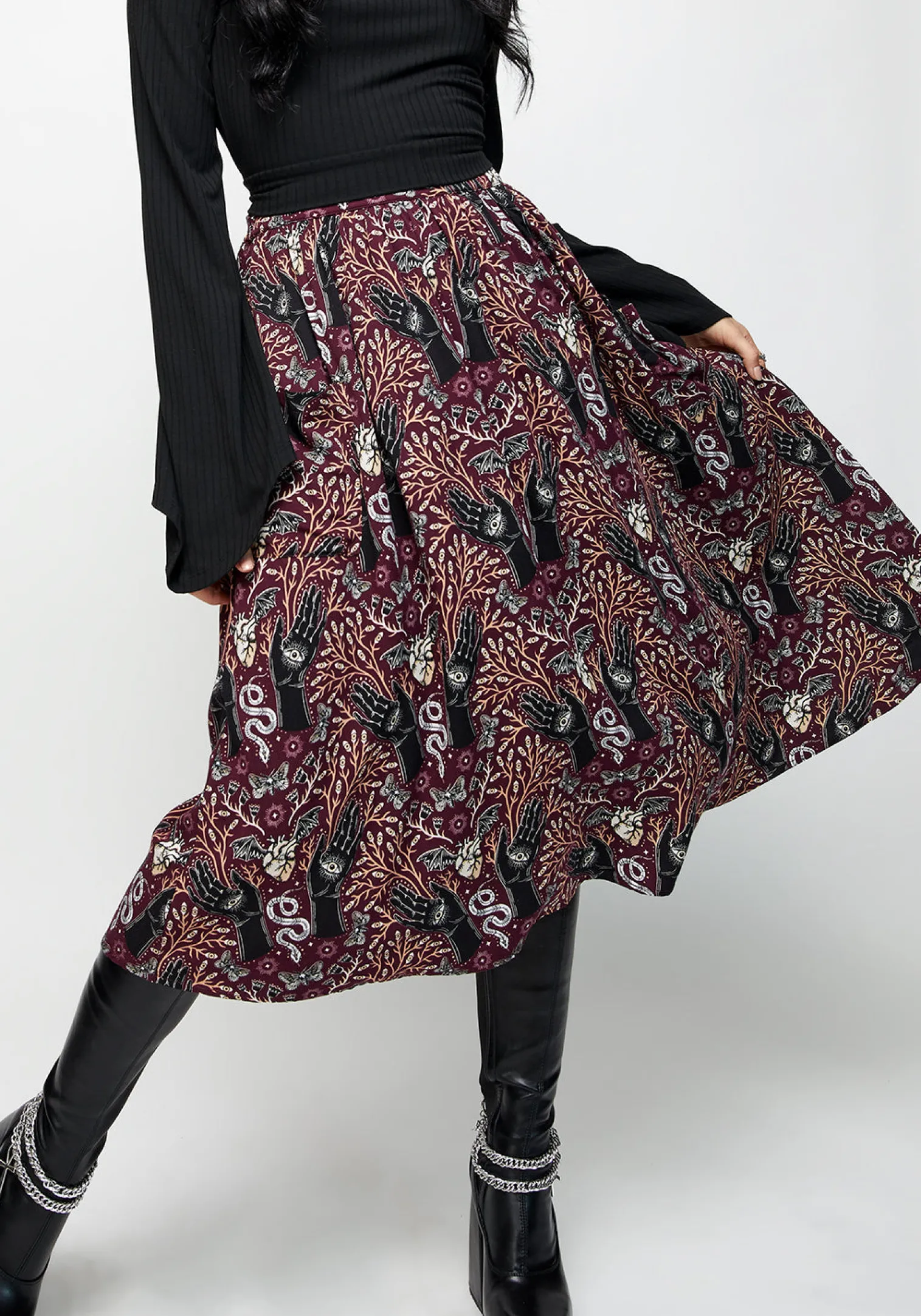 Hemlock Tie Detail Midi Skirt