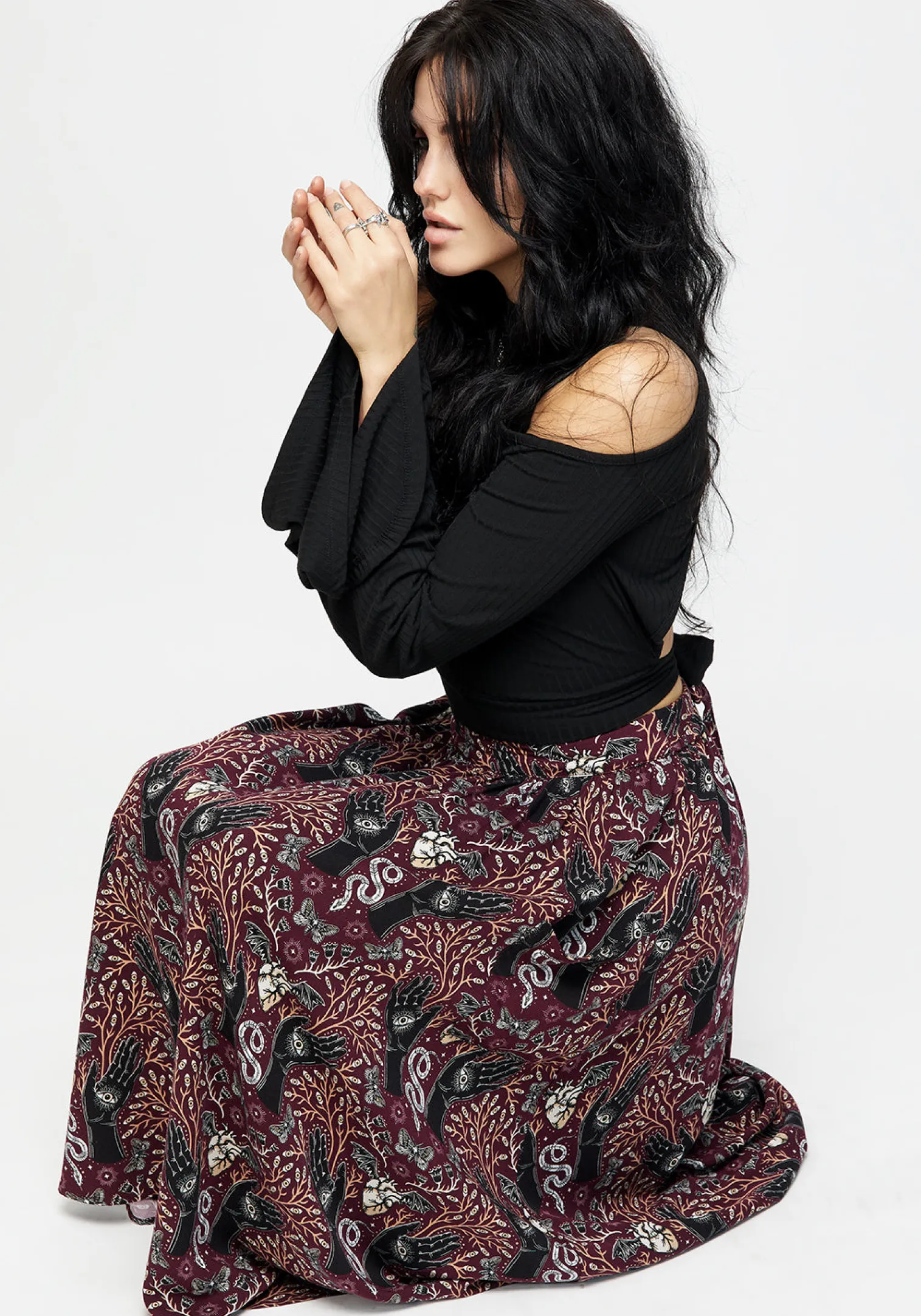 Hemlock Tie Detail Midi Skirt