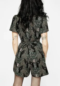 Hemlock V-Neck Playsuit - Green