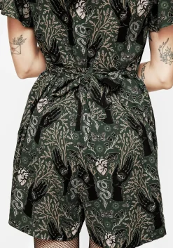 Hemlock V-Neck Playsuit - Green