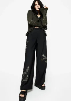 Herald Embroidered Wide Leg Trousers
