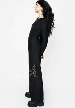 Herald Embroidered Wide Leg Trousers
