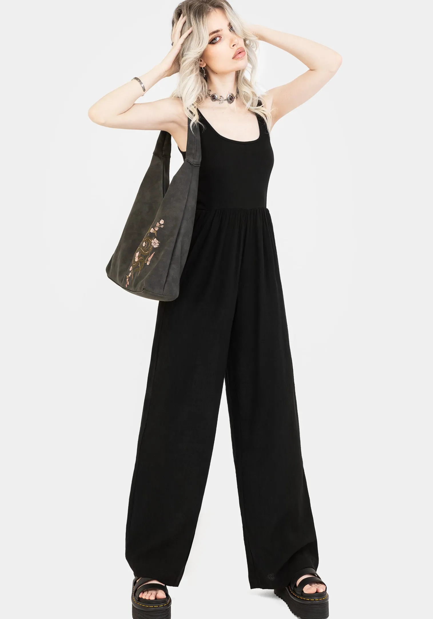 Herne Contrast Wide Leg Jumpsuit