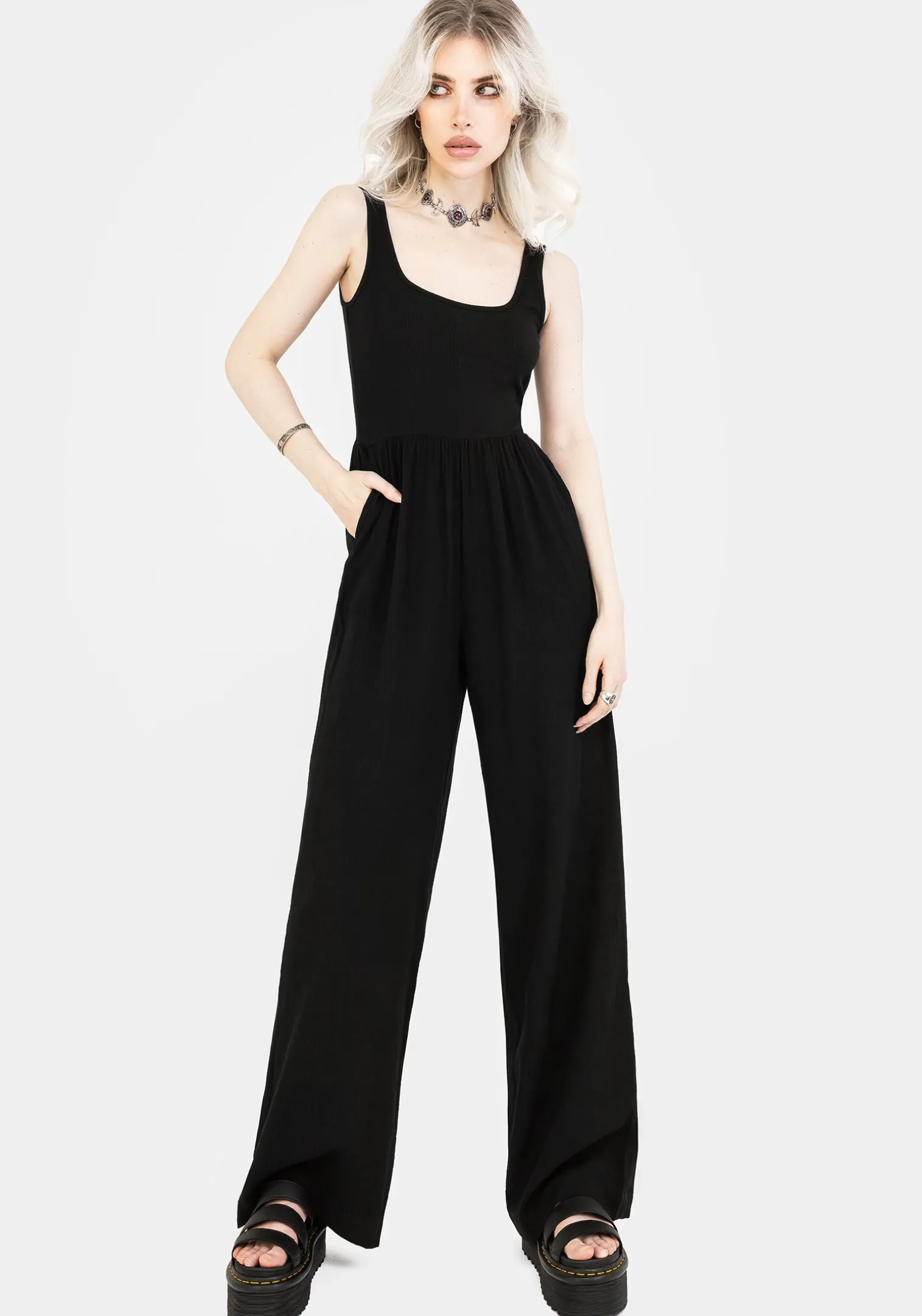Herne Contrast Wide Leg Jumpsuit