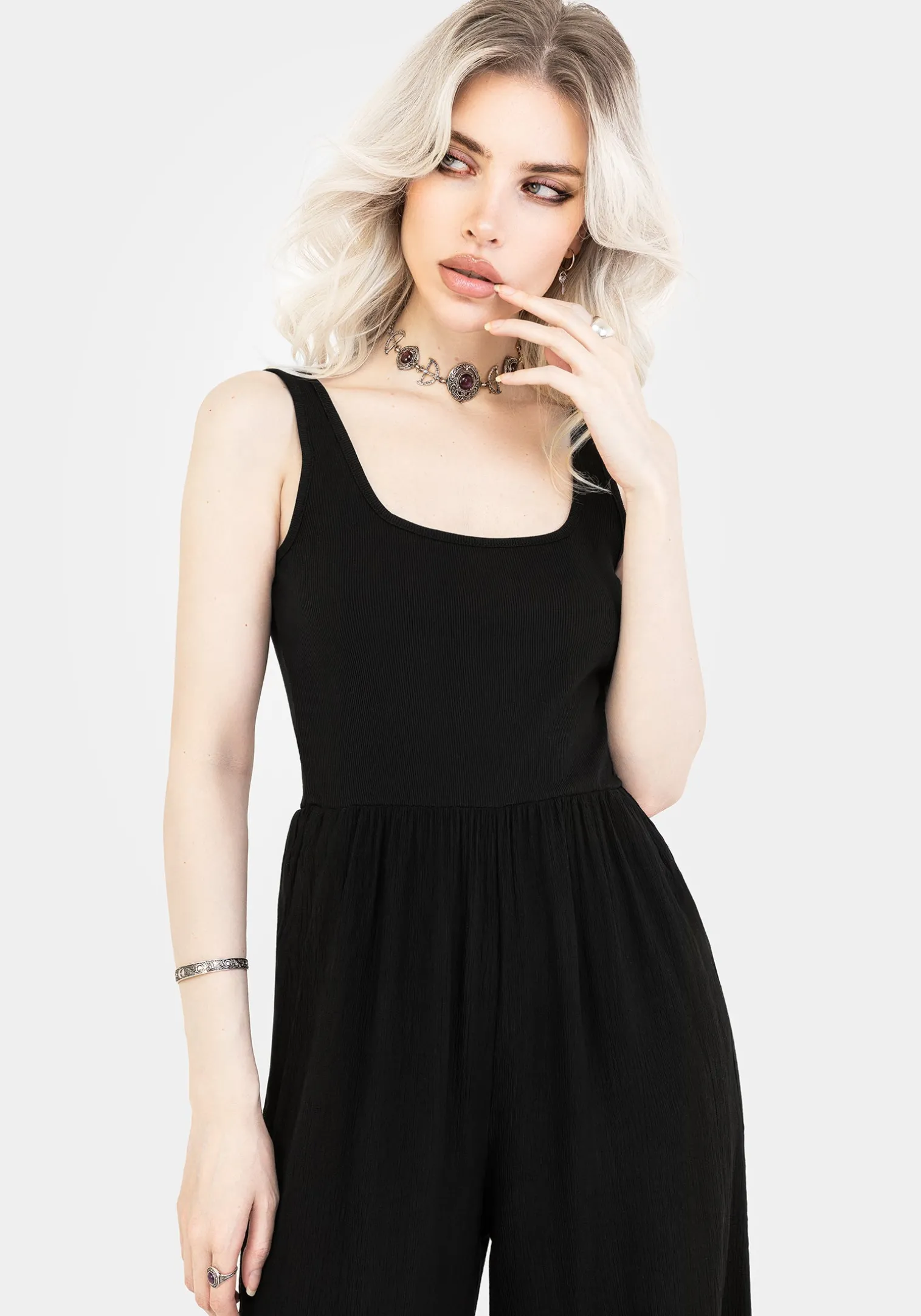 Herne Contrast Wide Leg Jumpsuit