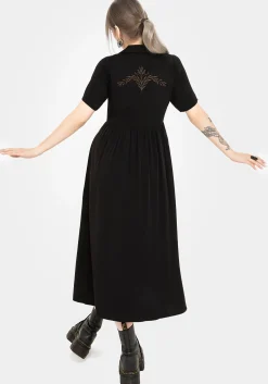 Hester Embroidered Button Up Midi Shirt Dress