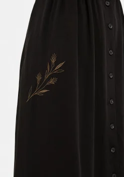 Hester Embroidered Button Up Midi Shirt Dress