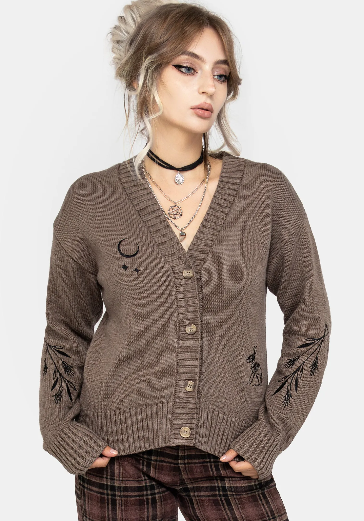 Hester Embroidered Knit Cardigan