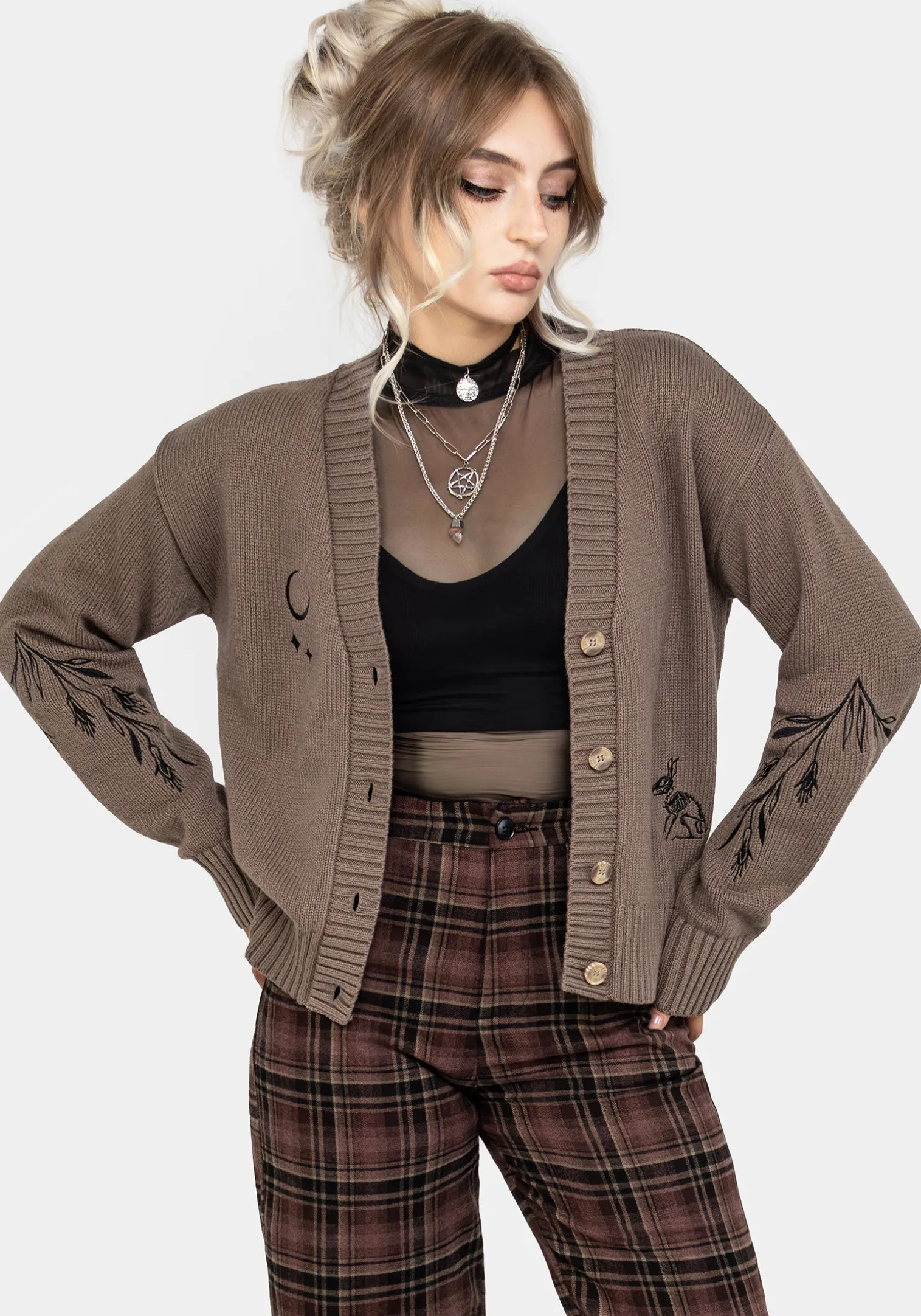 Hester Embroidered Knit Cardigan
