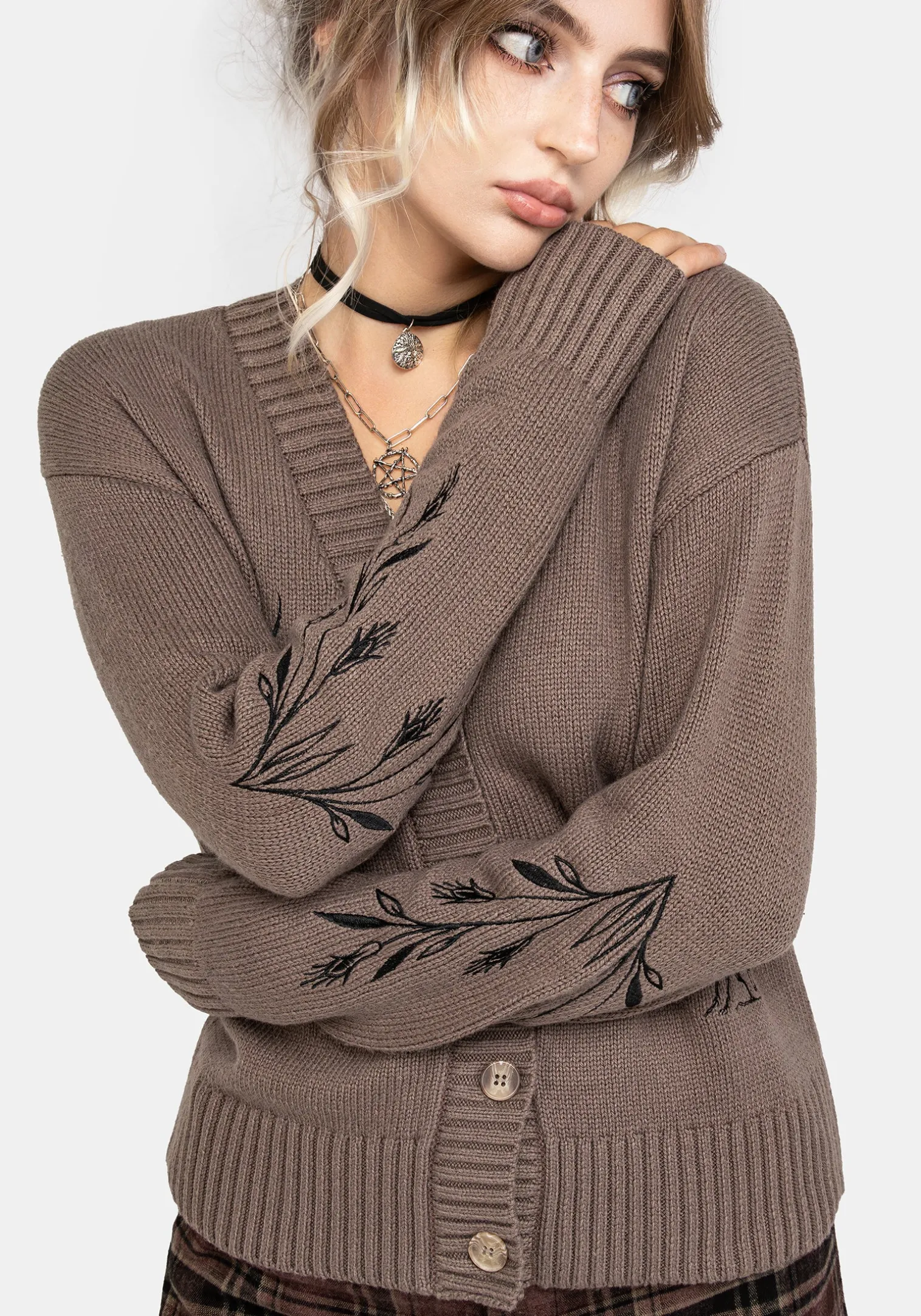 Hester Embroidered Knit Cardigan